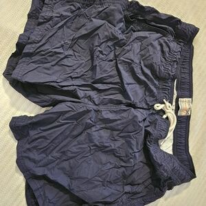 J. Crew Dark Blue Swim Shorts with White Drawstring